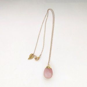ROBYN RHODES 14KT G.F. Gold Filled Faceted Rose Quartz Pendant Necklace